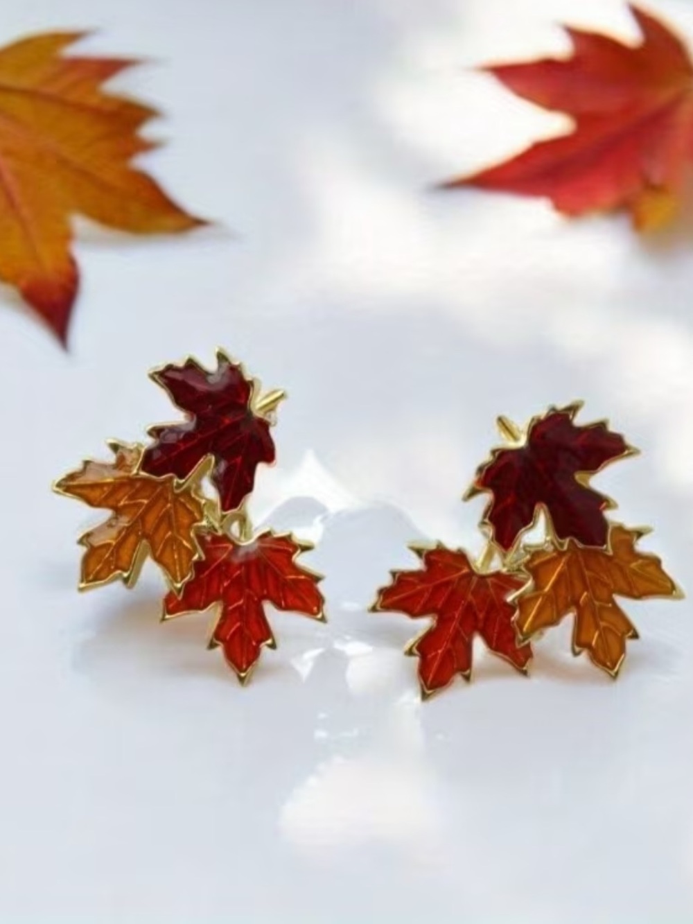 Autumn Leaf Cluster Earrings -new